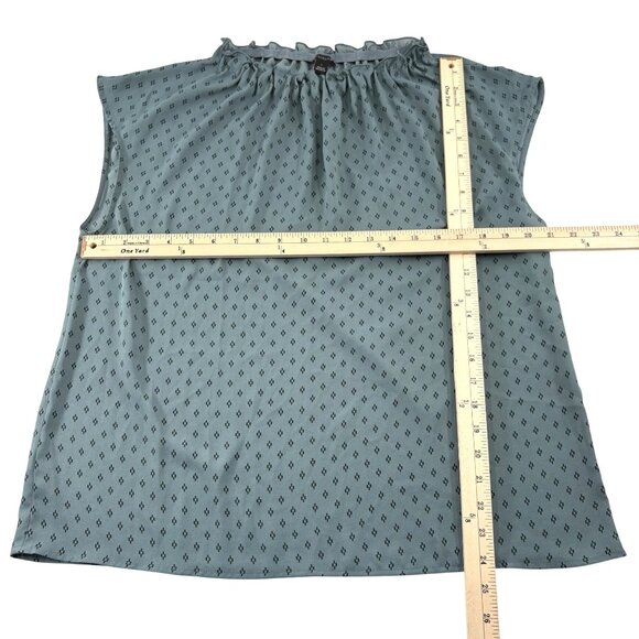 Ann Taylor Factory Women's Sleeveless Blouse L Polyester Green Career - Picture 5 of 5